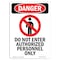 Signmission Safety Sign, OSHA Danger, 10" Height, Do Not Enter Authorized, Portrait OS-DS-D-710-V-1144 - alternate 1